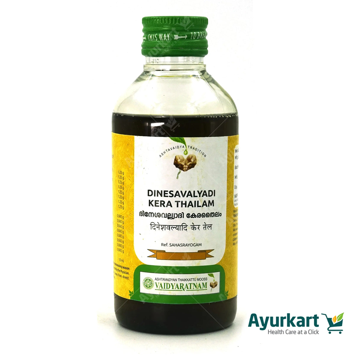 Dinesavalyadi Kera Thailam 200ML Vaidyaratnam Ayurvedic Oil