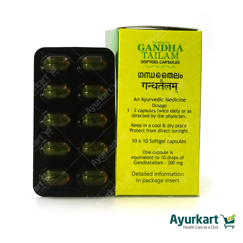 Gandha Tailam Soft Gel Capsule is a Trusted Kottakkal Ayurvedic product for holistic wellness