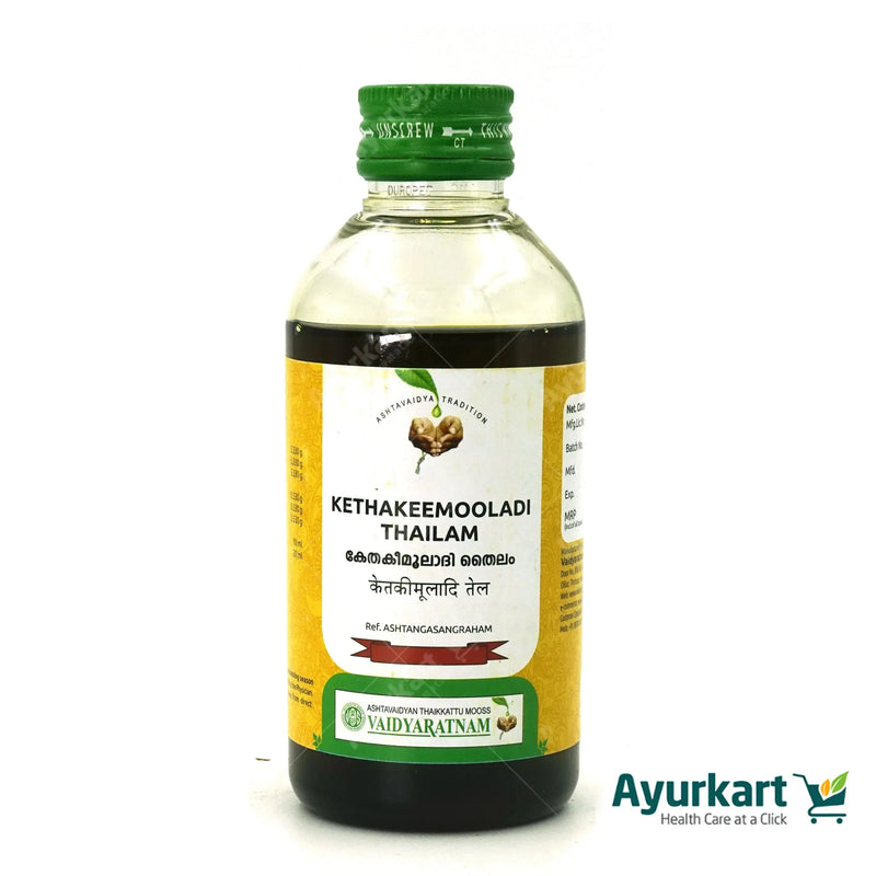 Kethakeemooladi Thailam 200ml – Vaidyaratnam external Ayurvedic oil for Vata disorders