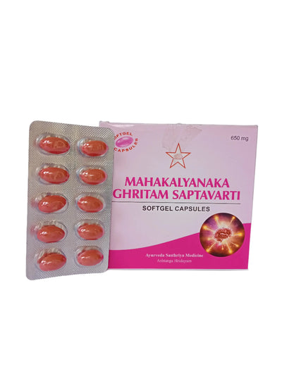 Mahakalyanaka Ghritam Saptavarti Soft gel Capsules SKM Siddha and Ayurveda