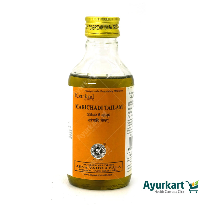 Marichadi Tailam 200ml bottle from Kottakkal