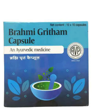 Brahmi Gritham Soft Gel Capsule 100 Nos கொள்கலன் - AVP ஆயுர்வேதம்