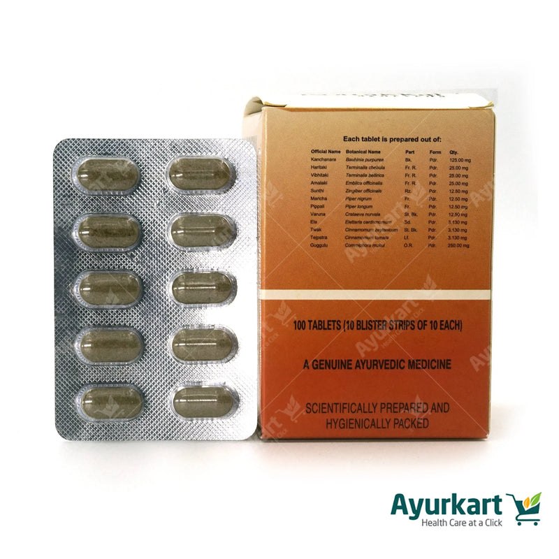 ingredients of Kanchanara Guggulu tablets - 100 Nos - Kottakkal