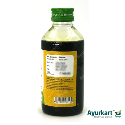 VAIDYARATNAM KAYATHIRUMENI THAILAM being applied to an ankle for pain relief.