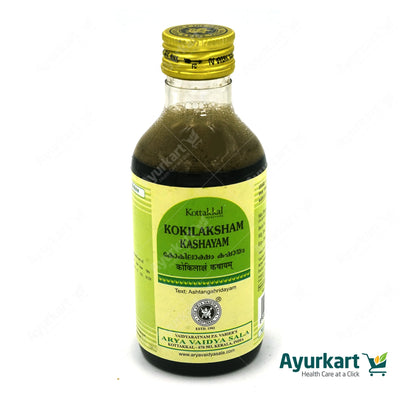 200ml bottle of Kottakkal Ayurveda Kokilaksham Kashayam for gout relief