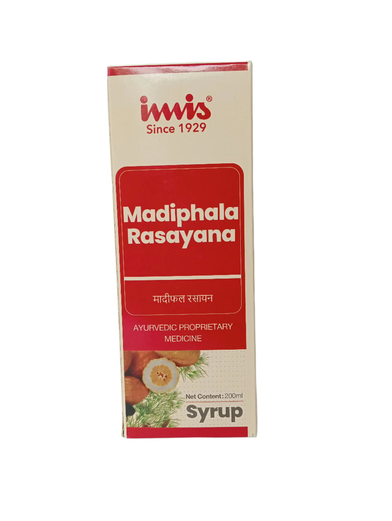 Madiphala Rasayana bottle by IMIS for digestive health and nausea relie