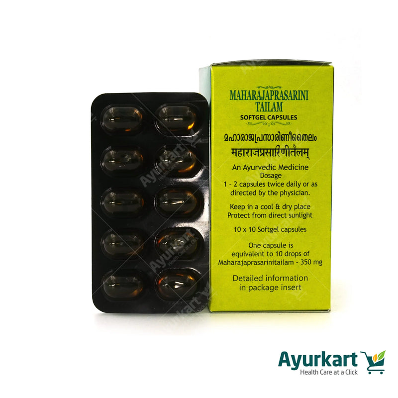 Maharajaprasarani Tailam  Soft Gel Capsule - 100Nos - Kottakkal