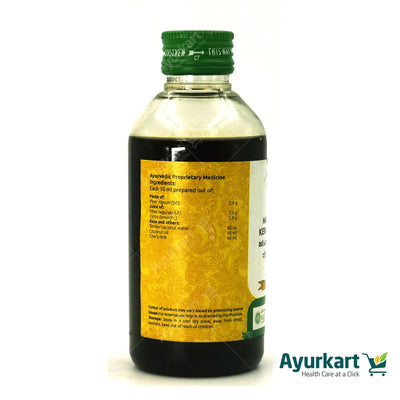 Marichadi Kera Thailam is a traditional Ayurvedic oil used for various purposes. Key details for accessibility:  Function: Pain relief, inflammation reduction, hair growth support. Key Ingredients: Black pepper (Maricha), coconut (Kera), sesame (Til), and other herbs. Application: Gently massage onto affected area or scalp. Leave on for 30 minutes to 1 hour before washing. Disclaimer: Consult a healthcare professional before use, especially if you have pre-existing conditions or take medications.
