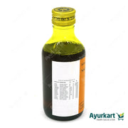 Illustration of the key ingredients in Nalpamaradi Tailam, such as Ashwagandha, Manjistha, and Chandana (