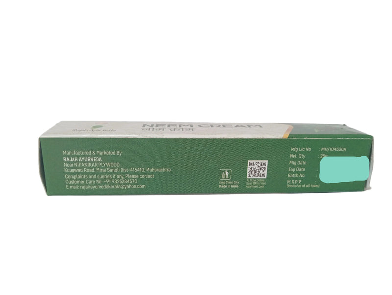 Neem Cream - 25gm - Rajah Ayurveda Rajah Ayurveda