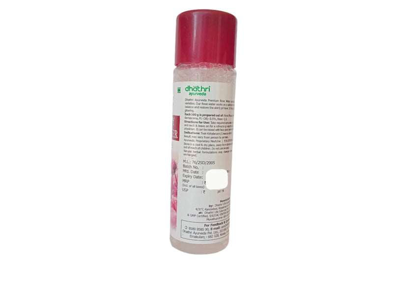 Premium Rose Water - 120ml - Dhathri Ayurveda Dhathri