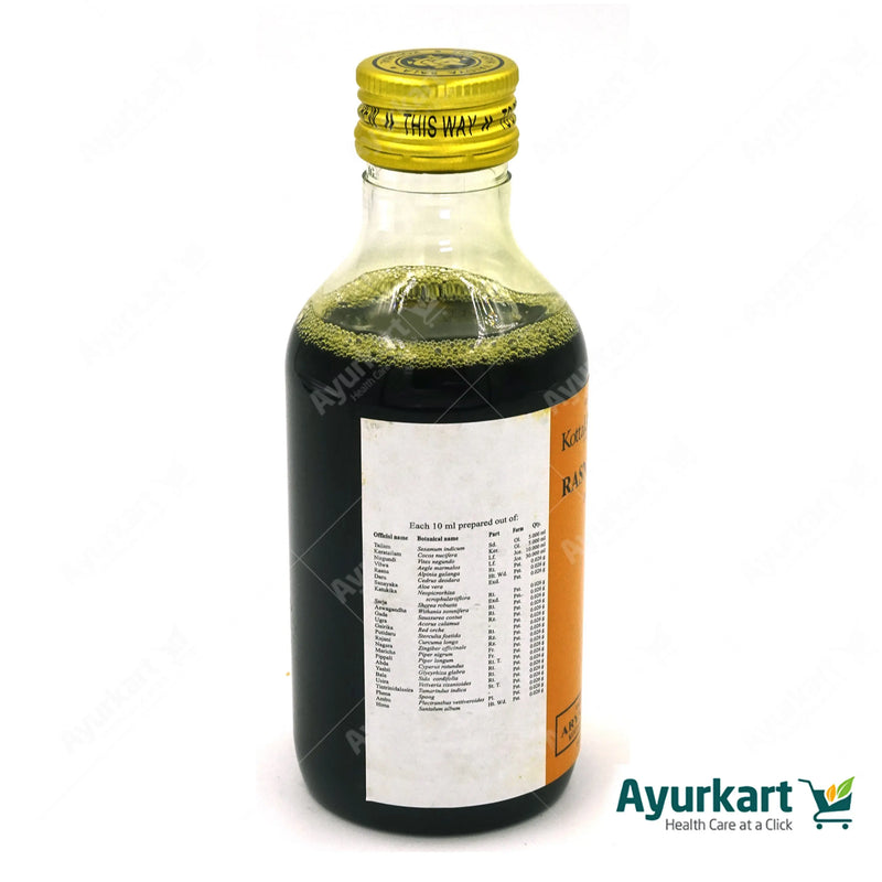 Rasnadi Tailam ingredient label – Kottakkal