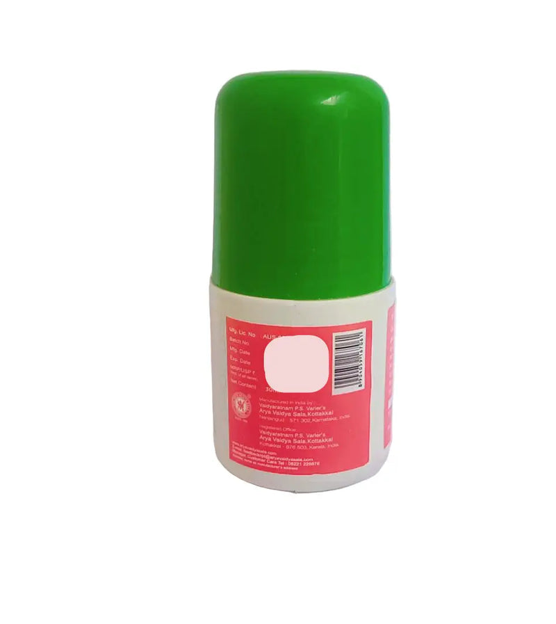 Rhukot Liniment Roll-on back label – Kottakkal Arya Vaidya Sala