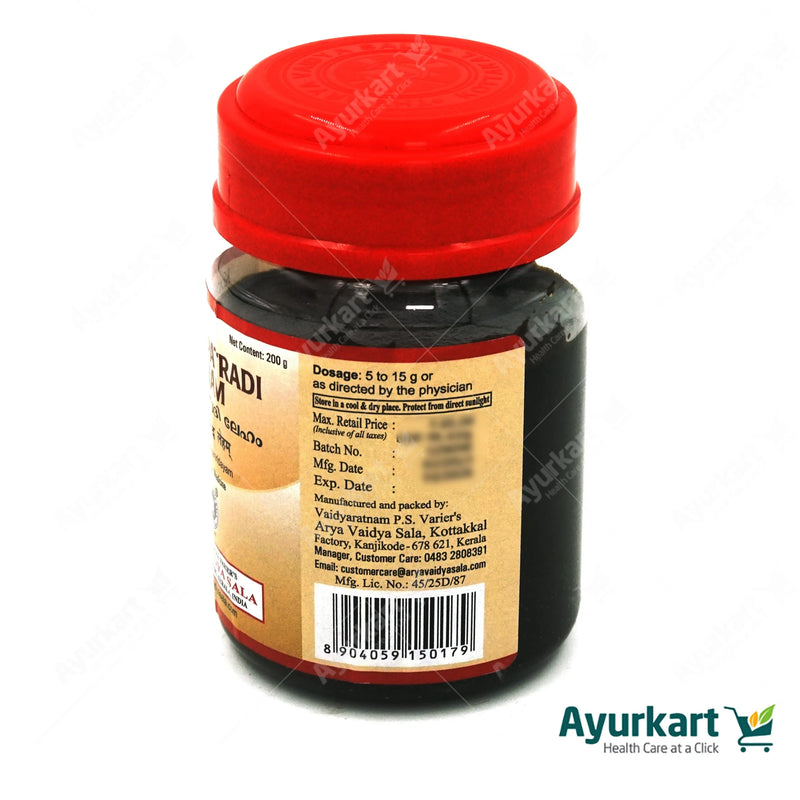 Talisapatradi Leham by Kottakkal Ayurveda, available at Ayurkart.com, is a traditional Ayurvedic herbal formulation meticulously crafted to support respiratory health. Ideal for those with visual impairment or low-bandwidth connections, this herbal remedy is a convenient and effective solution. Carefully selected ingredients work synergistically to alleviate respiratory discomfort, making it a reliable choice for holistic well-being. Experience the essence of Ayurveda with the accessibility you deserve.