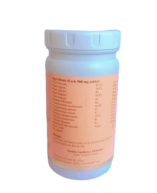 Ingredient list of Thaaleesaadhi Vadagam tablet – SKM Siddha