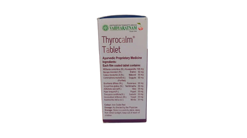 Thyrocalm Tablets - 100 Nos - Vaidyaratnam Vaidyaratnam
