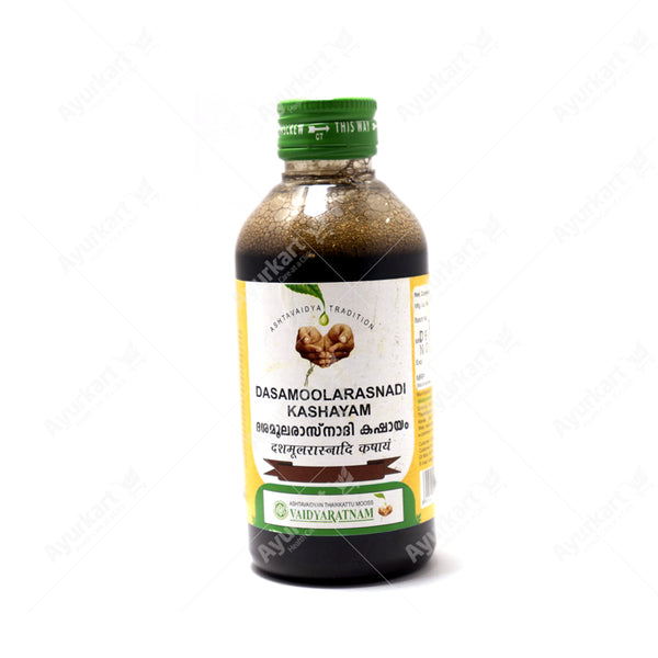 Dasamoolarasnadi Kashayam: Natural Joint Comfort (Vaidyaratnam, 200ml). Soothes aches & pain, supports healing & mobility. Reduces inflammation. Gentle & safe, no harsh chemicals. Order online: Ayurkart.com. Note: Consult doctor before use.