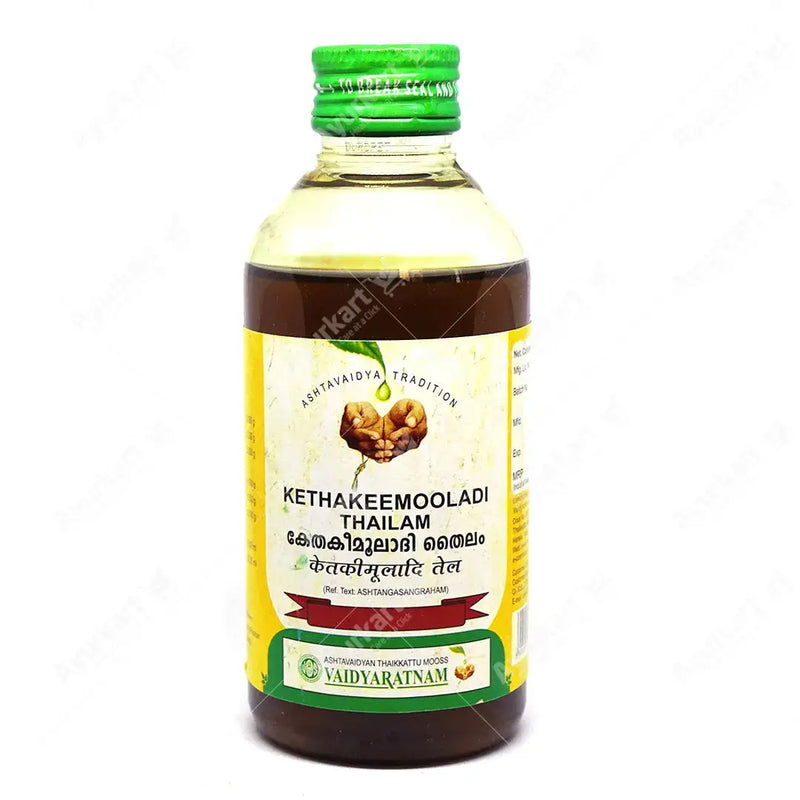 Kethakeemooladi Thailam 200ml front – Vaidyaratnam Ayurvedic oil