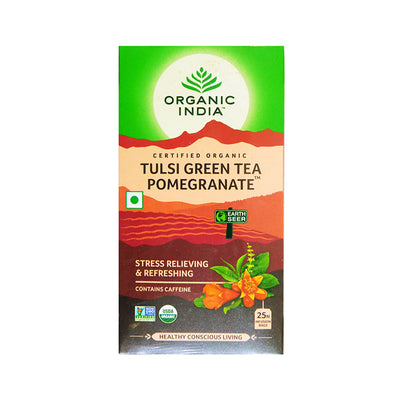 Tulsi Green Tea Pomegranate 25 Tea Bags - Organic India