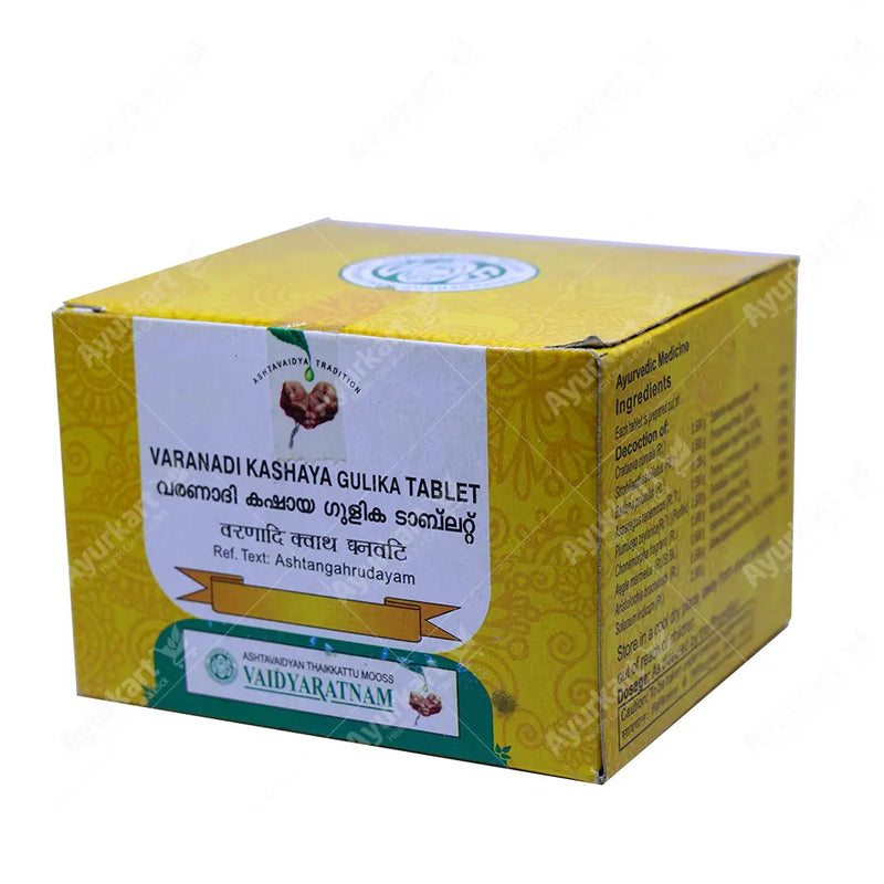 Varanadi Kashaya Gulika Tablet 100 nos front – Vaidyaratnam