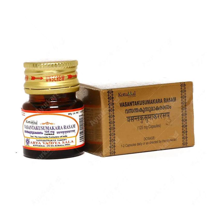 Vasantakusumakararasam 125 mg Capsule - 10Nos - Kottakkal Ayurveda - ayur-kart