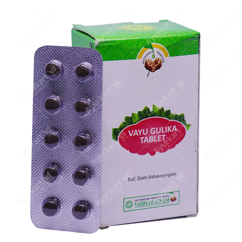 "Vayu Gulika Tablet Vaidyaratnam boc front"