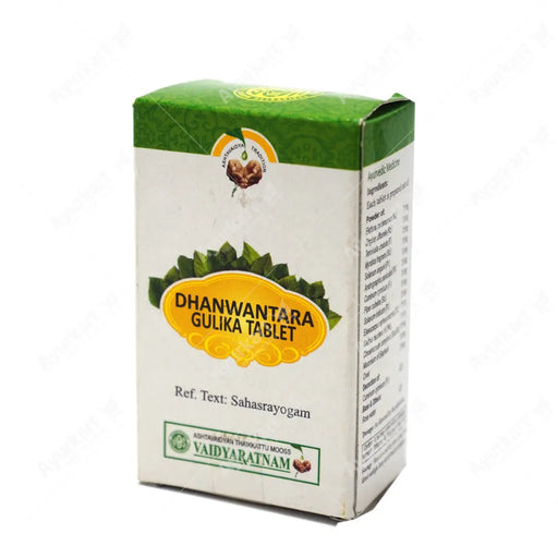 Dhanwanthara Gulika Tablet (Dhanwantharam Gulika) - 100 Nos - Vaidyaratnam