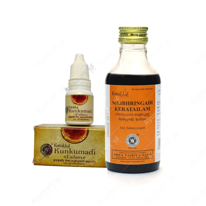 Kunkumadi Tailam + Nilibhringadi Kera Tailam (Combo Pack) - ayur-kart