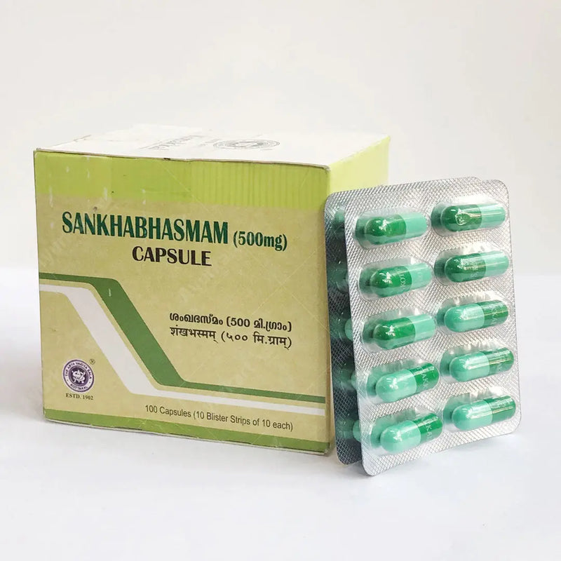Sankha Bhasmam Capsule - 100Nos - Kottakkal Arya Vaidya Sala