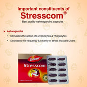 Stresscom Ashwagandha 12 Strips X 10 Capsules- DABUR