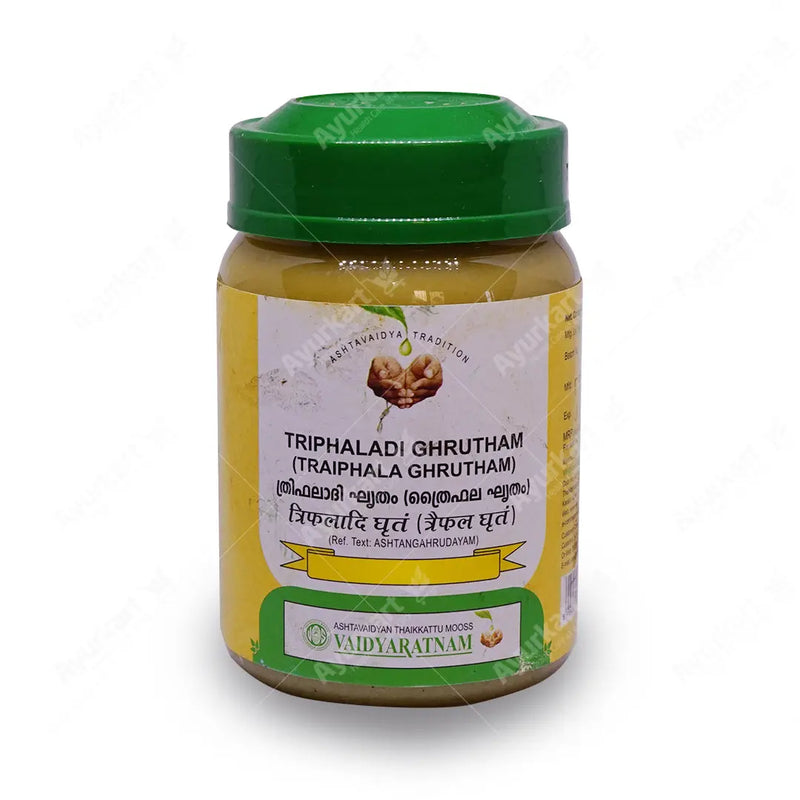 Front label of Vaidyaratnam Triphala Ghrutham 150GM