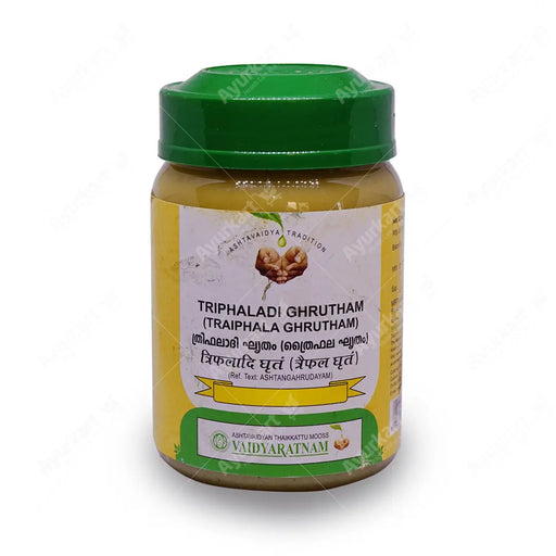 Front label of Vaidyaratnam Triphala Ghrutham 150GM